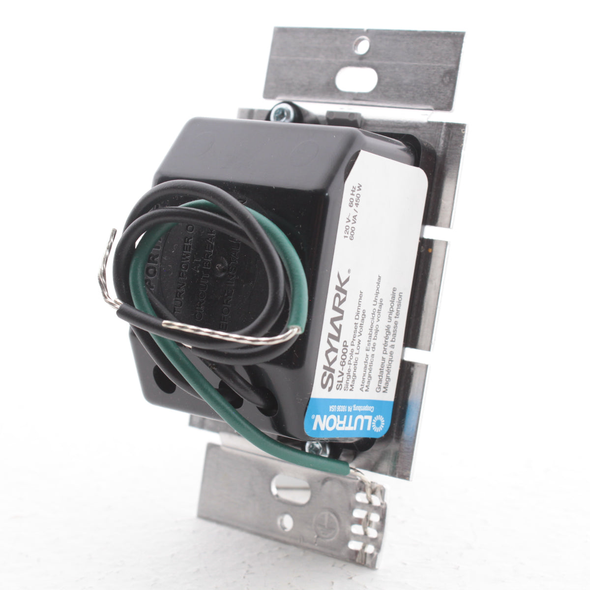 Lutron Gray Magnetic Low Volt Single Pole Dimmer Preset 600VA 450W SLV-600P-GR