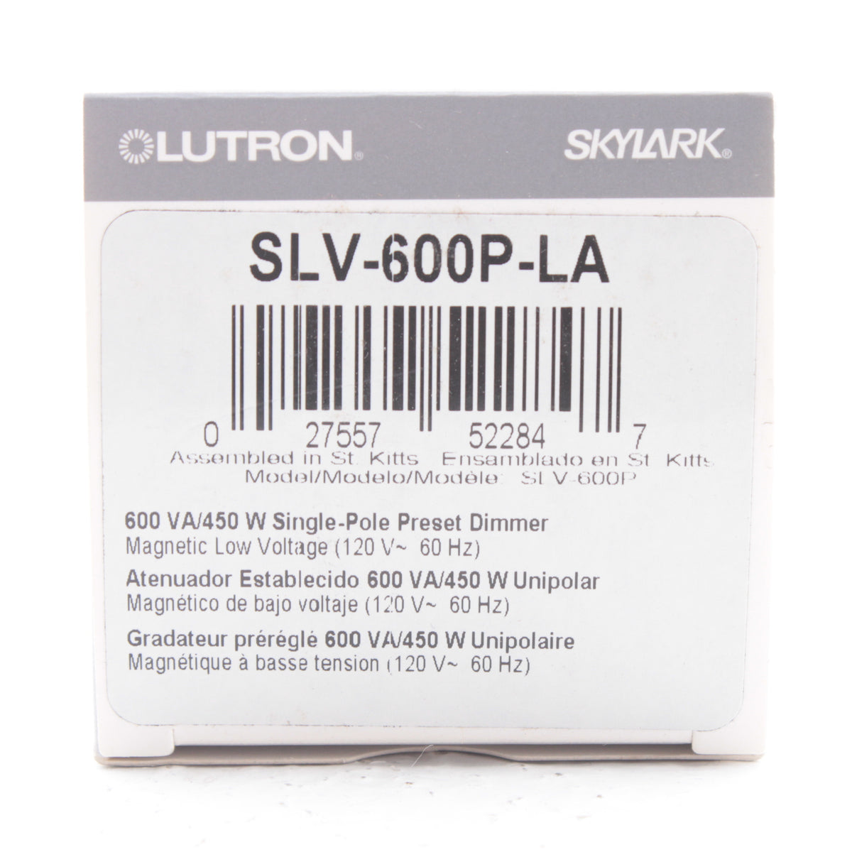 Lutron Light Almond Magnetic Low Volt Single Pole Dimmer Preset 450W SLV-600P-LA