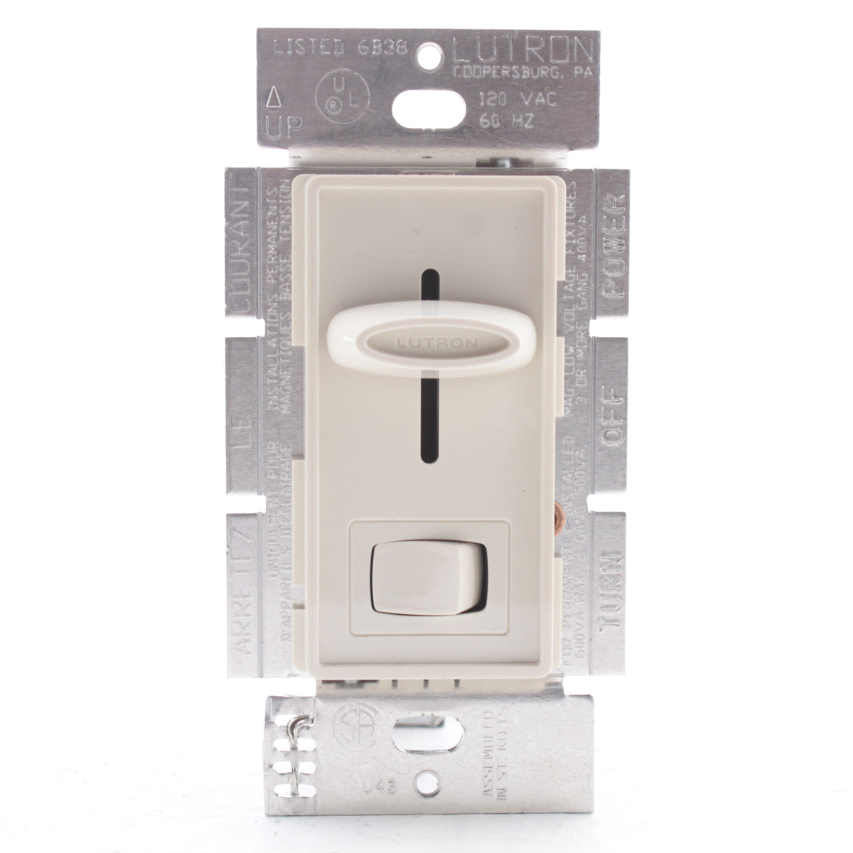Lutron Light Almond Magnetic Low Volt Single Pole Dimmer Preset 450W SLV-600P-LA