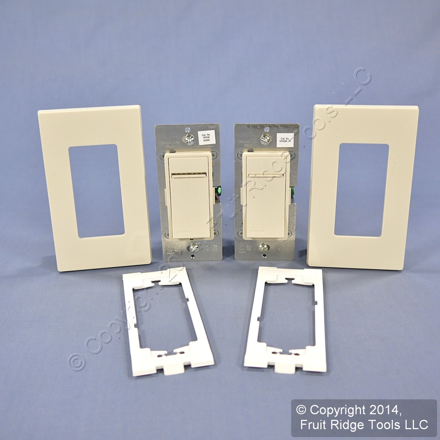 Leviton VPDMK-C0T Light Almond Vizia+ 600W Lighted Digital Dimmer & Remote Kit