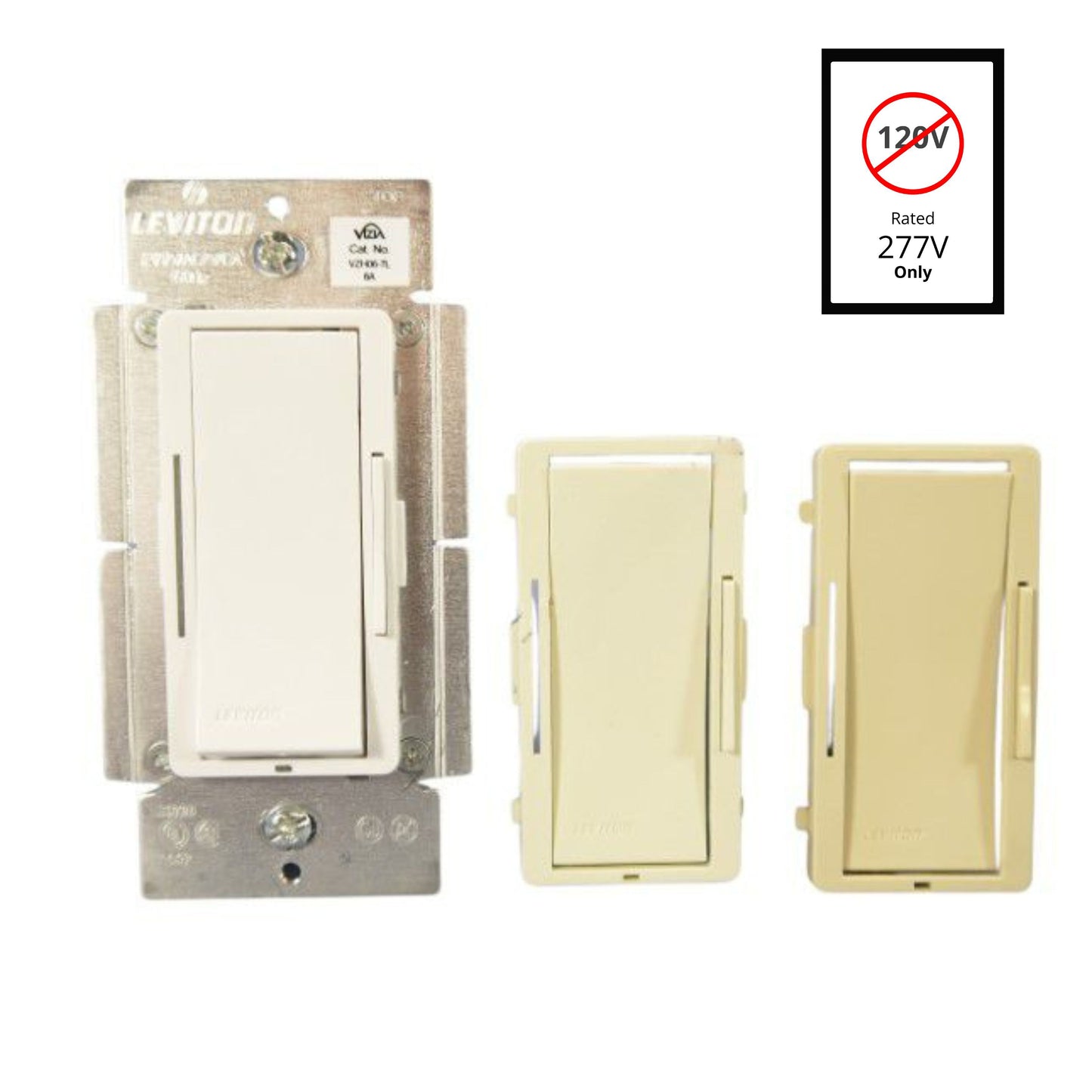 Leviton VZH06-7LX Almond Vizia White Ivory Eco Fluorescent Dimmer Switch 6A 277V