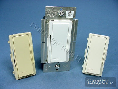Leviton VZH06-7LZ Almond Vizia White Ivory Lt. Eco Fluorescent Dimmer Switch 6A
