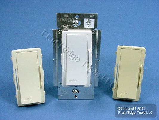 Leviton VZH08-1LX Almond Vizia White Ivory Eco Fluorescent Dimmer Switch 8A 120V