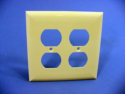 GE 2-Gang Ivory Unbreakable Duplex Receptacle Outlet Wallplate w/o Screws 600pcs