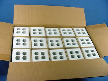 GE 2-Gang White Unbreakable Duplex Outlet Receptacle Wallplate w/o Screws 600pc