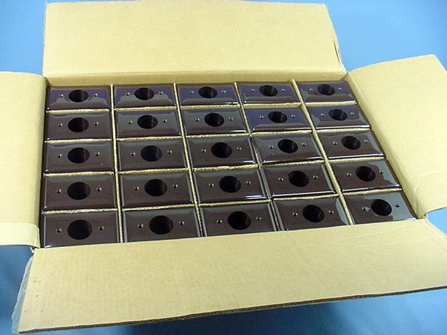GE Brown 1.41" Outlet Unbreakable Nylon Wallplate Covers w/o Screws 1100pc
