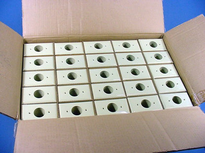 GE Ivory 1-Gang 1.406" Receptacle Outlet Unbreakable Wallplate w/o Screws 1100pc