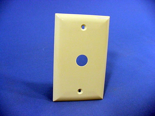 GE Ivory 1-Gang Phone 0.563" Hole Unbreakable Wallplate Covers w/o Screws 1200pc