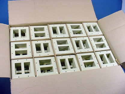 GE Ivory 2-Gang Decorator GFCI Rocker Unbreakable Wallplates w/o Screws 600pcs