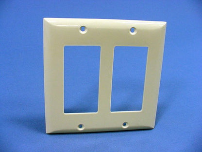 GE Ivory 2-Gang Decorator GFCI Rocker Unbreakable Wallplates w/o Screws 600pcs