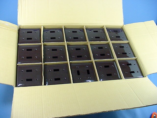 GE 2-Gang Brown Toggle Switch Unbreakable Wallplate Nylon Cover No Screws 600pcs