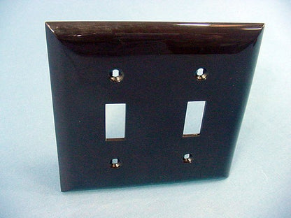 GE 2-Gang Brown Toggle Switch Unbreakable Wallplate Nylon Cover No Screws 600pcs