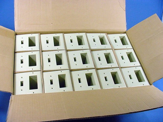 GE Ivory 2-Gang Toggle Switch Decorator Unbreakable Wallplate w/o Screws 600pcs