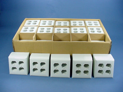 GE 2-Gang White Unbreakable Duplex Outlet Receptacle Wallplates w/o Screws 750pk