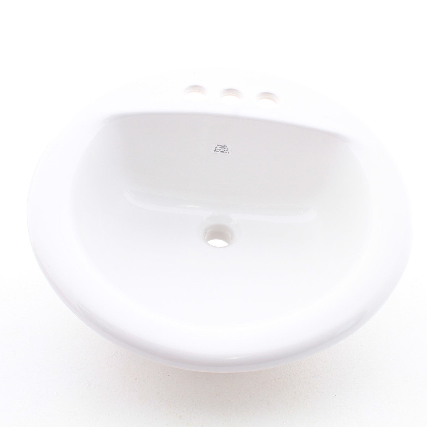 Manfield White Round Vanity Bathroom Sink Drop-In Bowl Overflow MS1390 No Faucet
