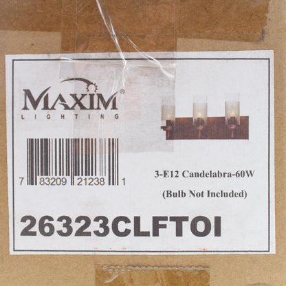 Maxim Lighting DVP9043ORB-OP Essex 7.5" 3 Light Vanity Oil Rubbed Bronze Half Opal