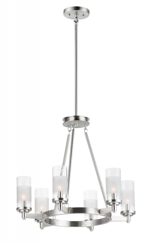 Maxim Crescendo 26326CLFTSN 5-Light Satin Nickel 1-Tier Chandelier Candelabra