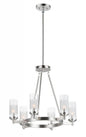 Maxim Crescendo 26326CLFTSN 5-Light Satin Nickel 1-Tier Chandelier Candelabra