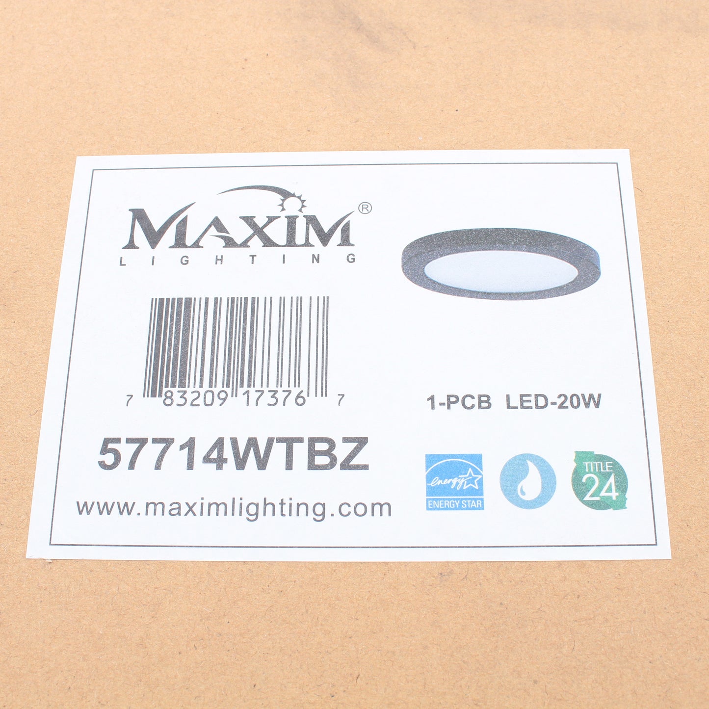 Maxim 57714WTBZ Bronze Wafer 10" Indoor/Outdoor LED Ceiling Light 3000K