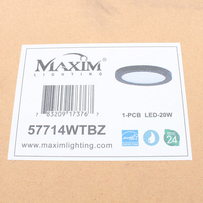 Maxim 57714WTBZ Bronze Wafer 10" Indoor/Outdoor LED Ceiling Light 3000K