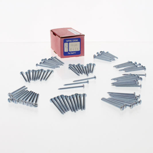 93 Metallics #6 x 1-1/2" Sheet Metal Tapping Screws Slotted Pan Head 6112SM