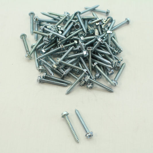 100-Pack Metallics #8 x 1-1/4" Drill Screws 1/4" Hex/Slotted Head Zinc DS162