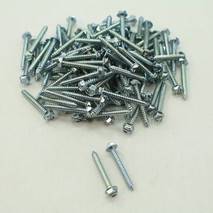 106-Pack Metallics #8 x 1-1/4" Drill Screws 1/4" Hex/Slotted Head Zinc DS162