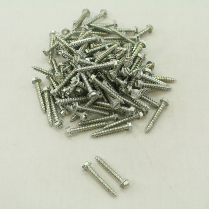 Metallics DS167 #10 x 1-1/4" Drill Screws 1/4 Hex/Slotted Head Zinc 100pcs