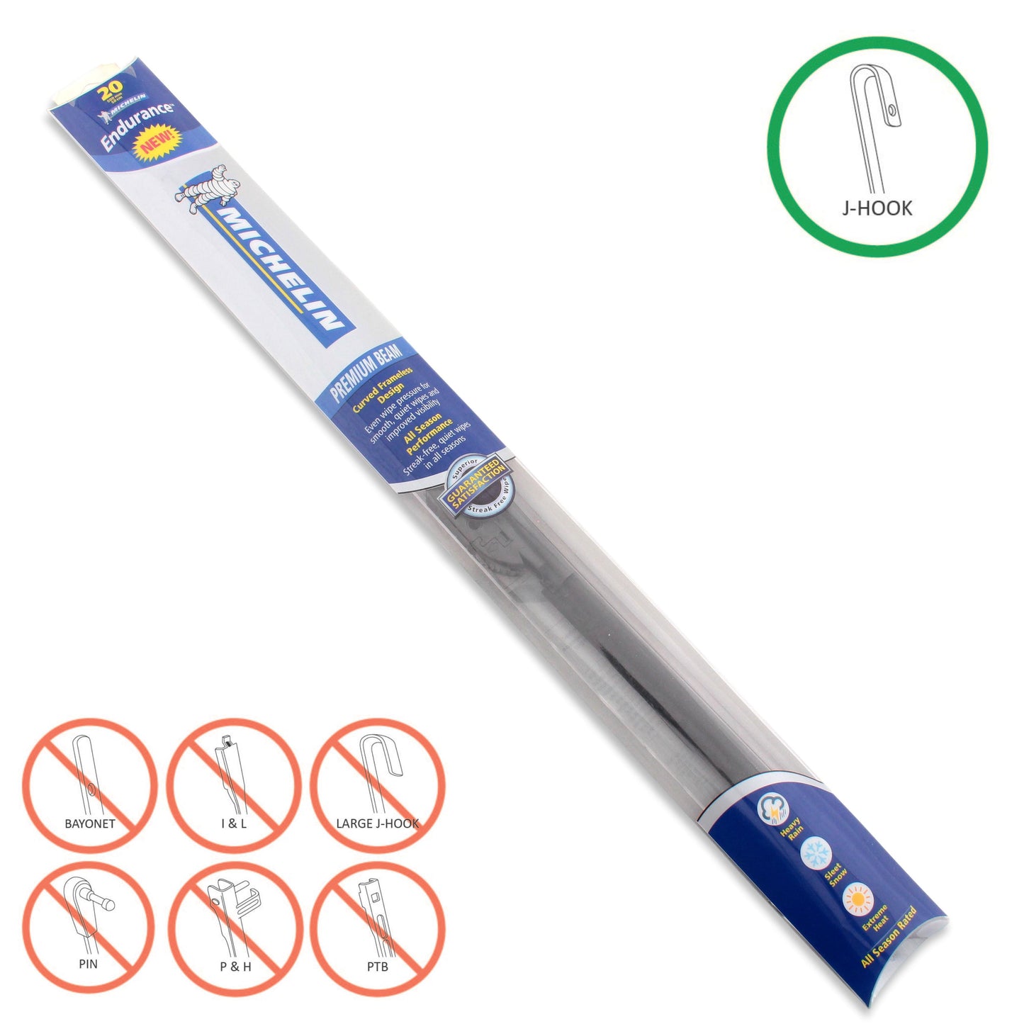 Michelin Endurance 20" Premium Beam Curved Frameless All-Season Wiper Blade