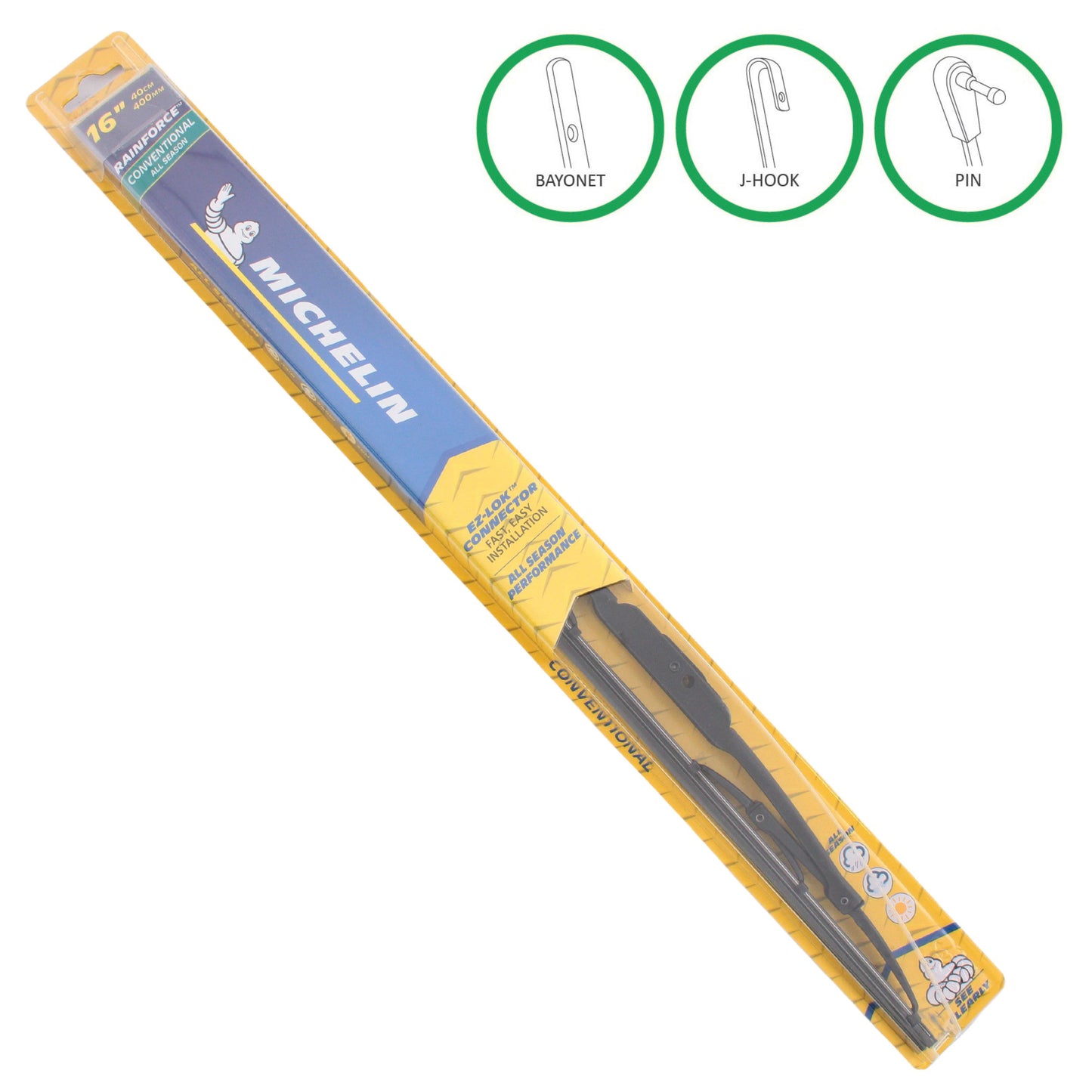 Michelin 16" RainForce All Weather Performance Series Wiper Blade Steel Frame