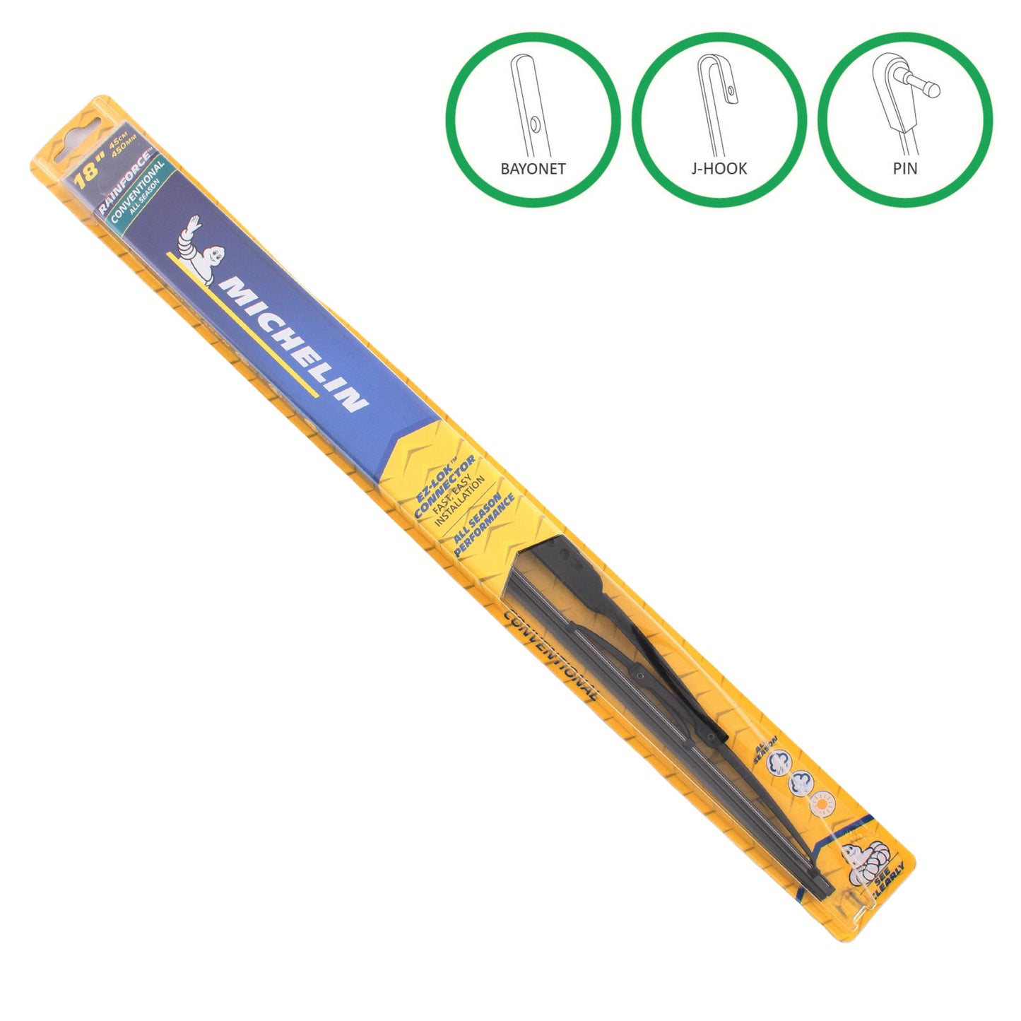 Michelin 18" RainForce All Weather Performance Series Wiper Blade Steel Frame