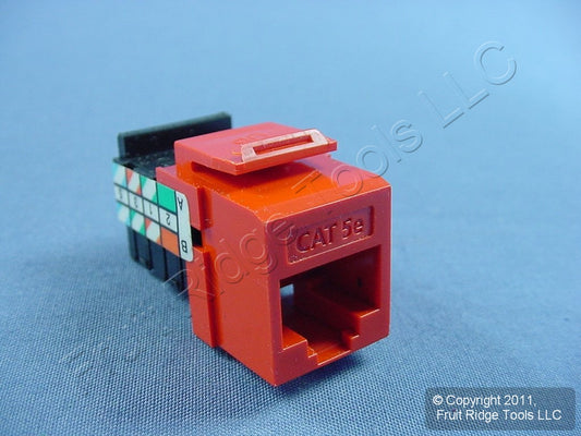 10 Keystone Cat 5e Orange Jack Insert Fits Leviton Quickport MIGK52-OR