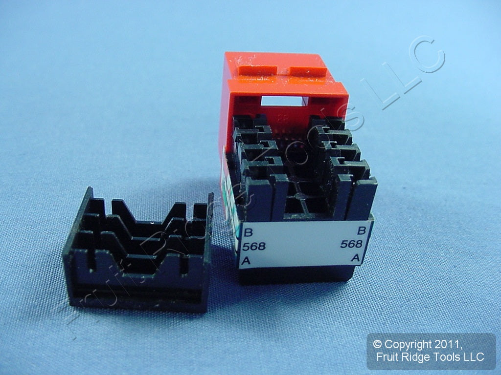 Keystone Cat 5e Orange Jack Insert Fits Leviton Quickport Category 5e MIGK52-OR