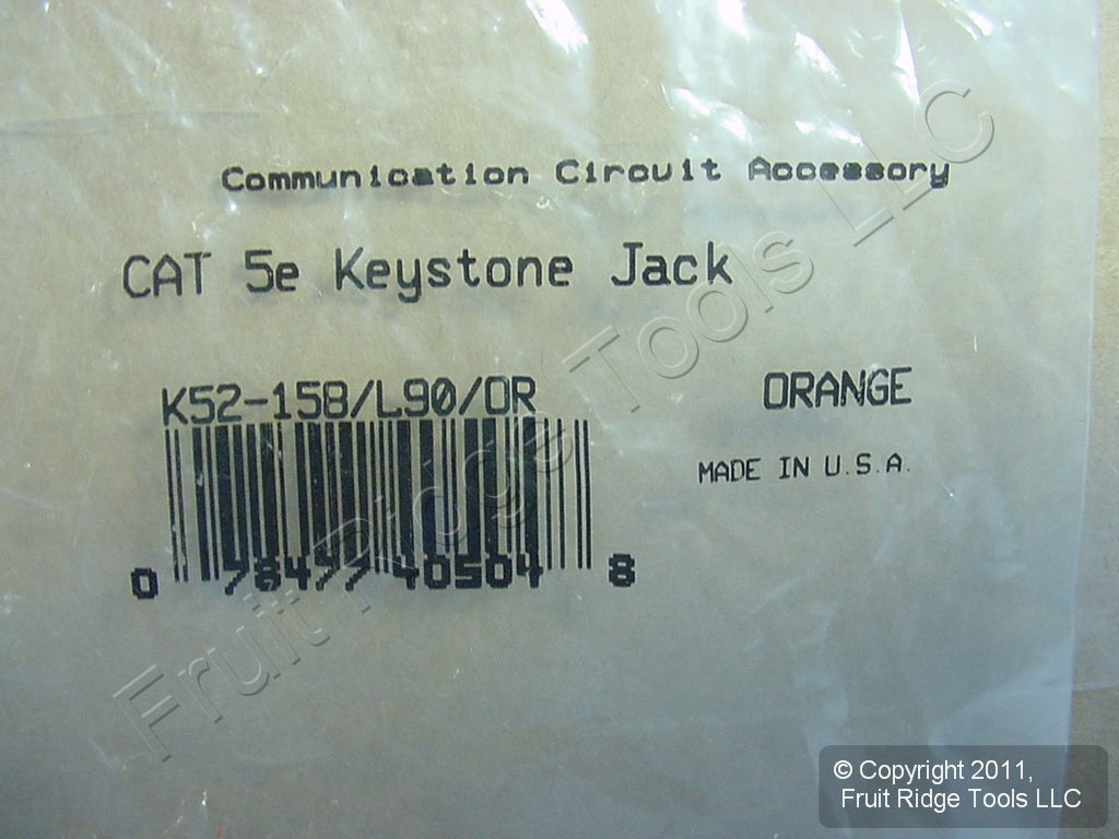 10 Keystone Cat 5e Orange Jack Insert Fits Leviton Quickport MIGK52-OR