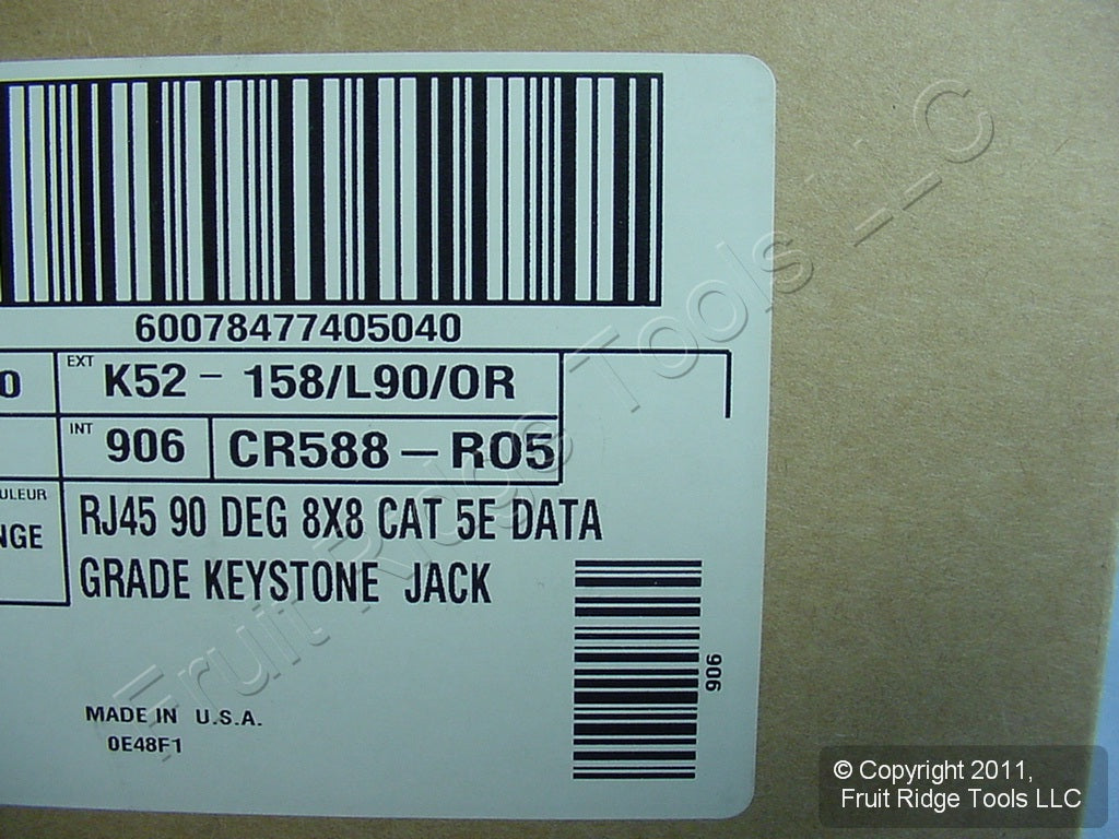 10 Keystone Cat 5e Orange Jack Insert Fits Leviton Quickport MIGK52-OR
