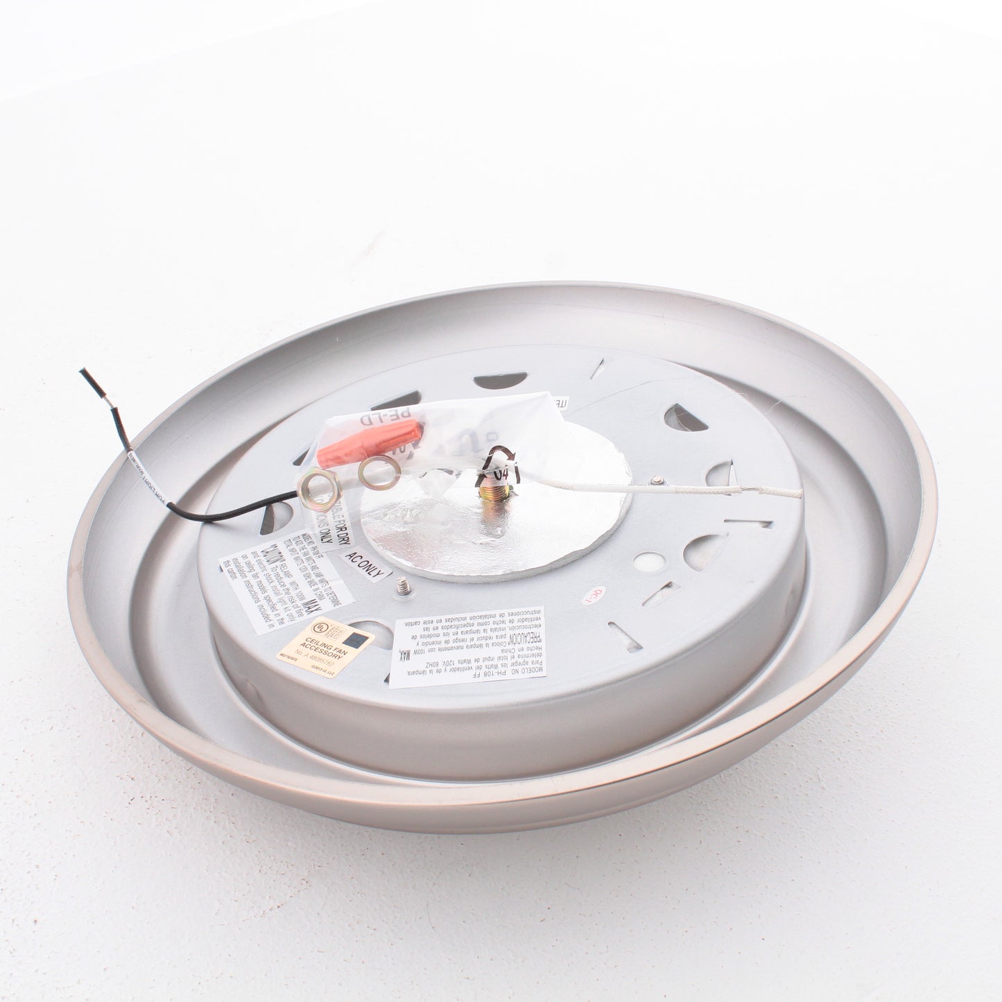 Minka Silver Round 1-Light Ceiling Lighting Flush Mount Missing Globe