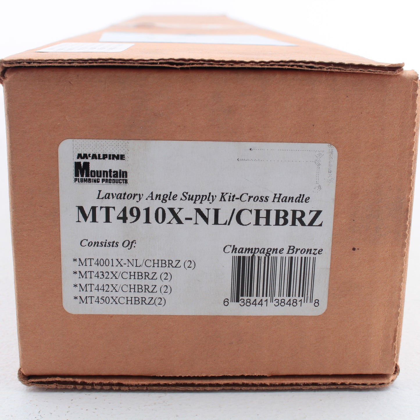 McAlpine Lavatory Angle Supply Kit-Cross Handle Champagne Bronze MT4910X-NL
