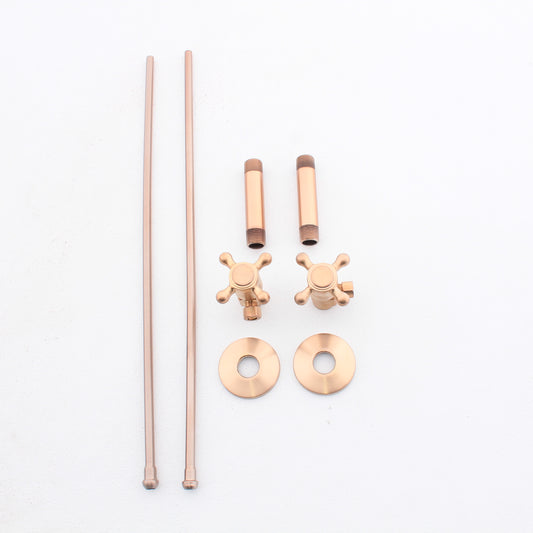 McAlpine Lavatory Angle Supply Kit-Cross Handle Champagne Bronze MT4910X-NL