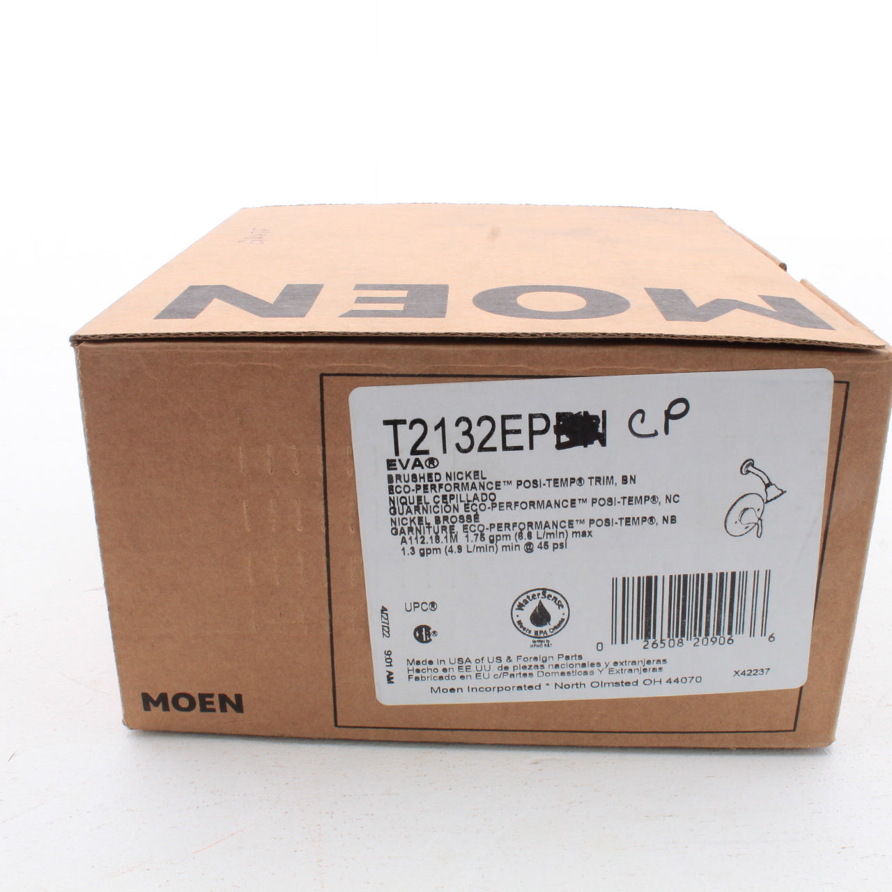 Moen EVA T2132EPCP Chrome Single Handle Bath/Shower Trim Kit