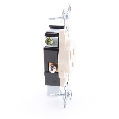 Morris Ivory Single Outlet Receptacle 5-15R 15A 125V Industrial Grade 2135I