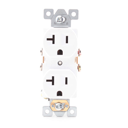 Morris 82151 White Duplex Outlet Receptacle Commercial Grade NEMA 5-20R 20A 125V