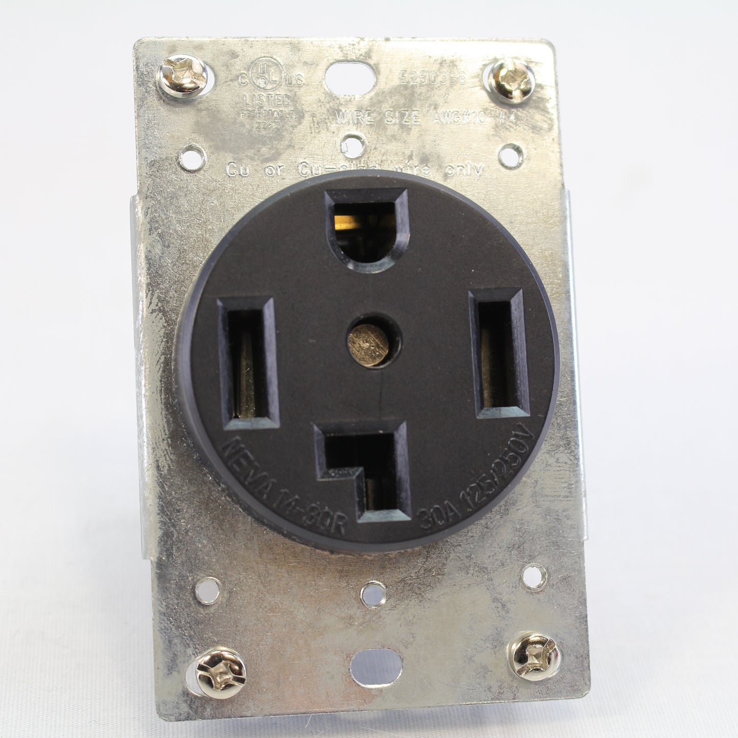 Morris 82522 Black 30A Flush Dryer Range Receptacle Outlet 4-Wire 125/250V