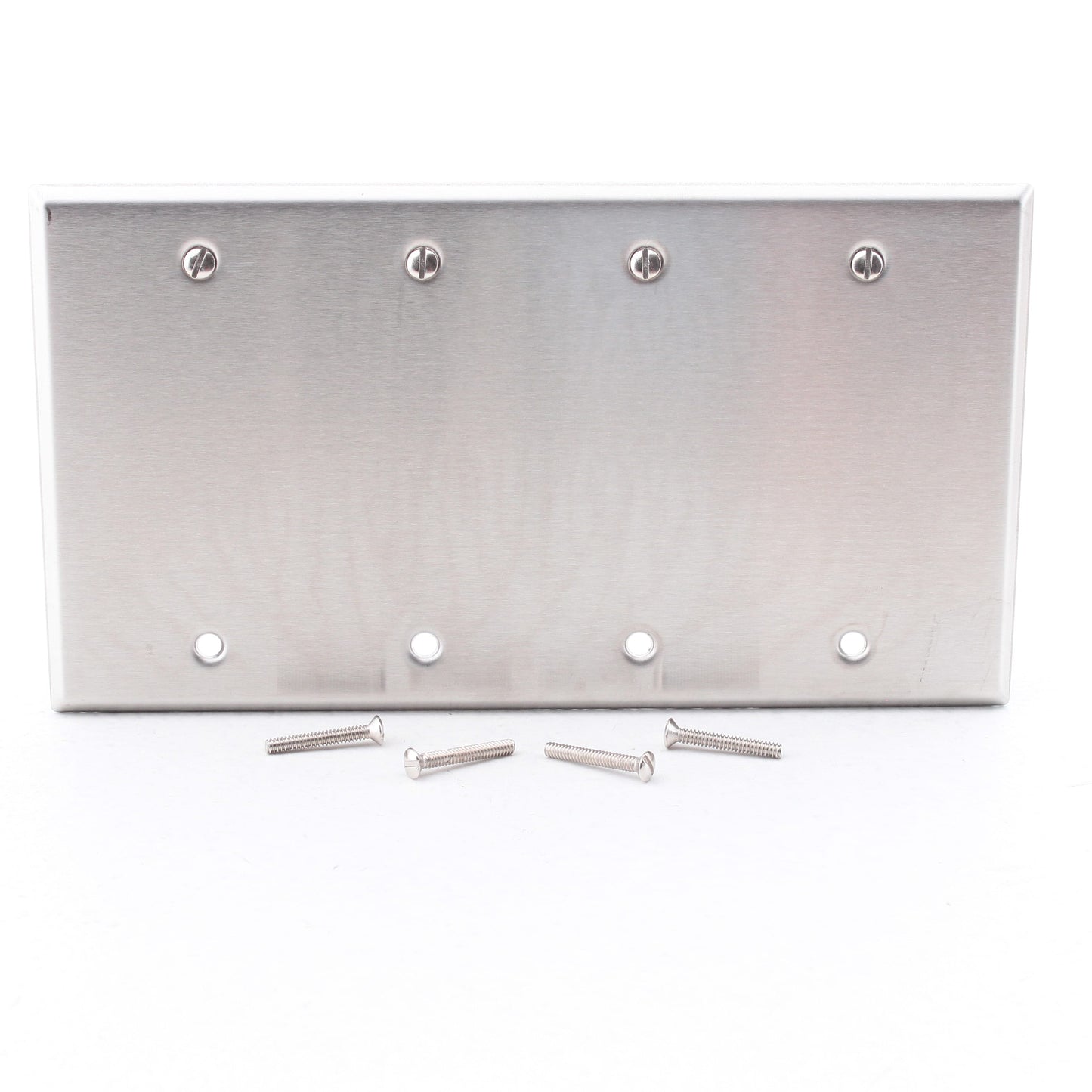 Morris 83844 4-Gang Non-Magnetic Stainless Steel Blank Cover Wallplate Box Mount