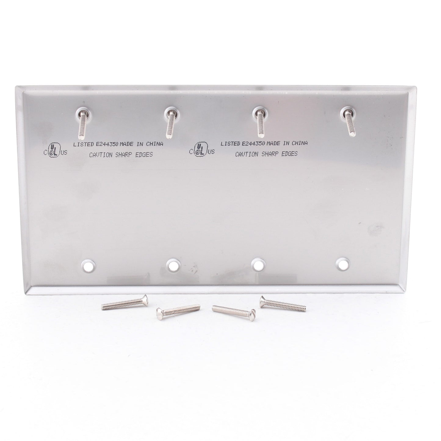 Morris 83844 4-Gang Non-Magnetic Stainless Steel Blank Cover Wallplate Box Mount