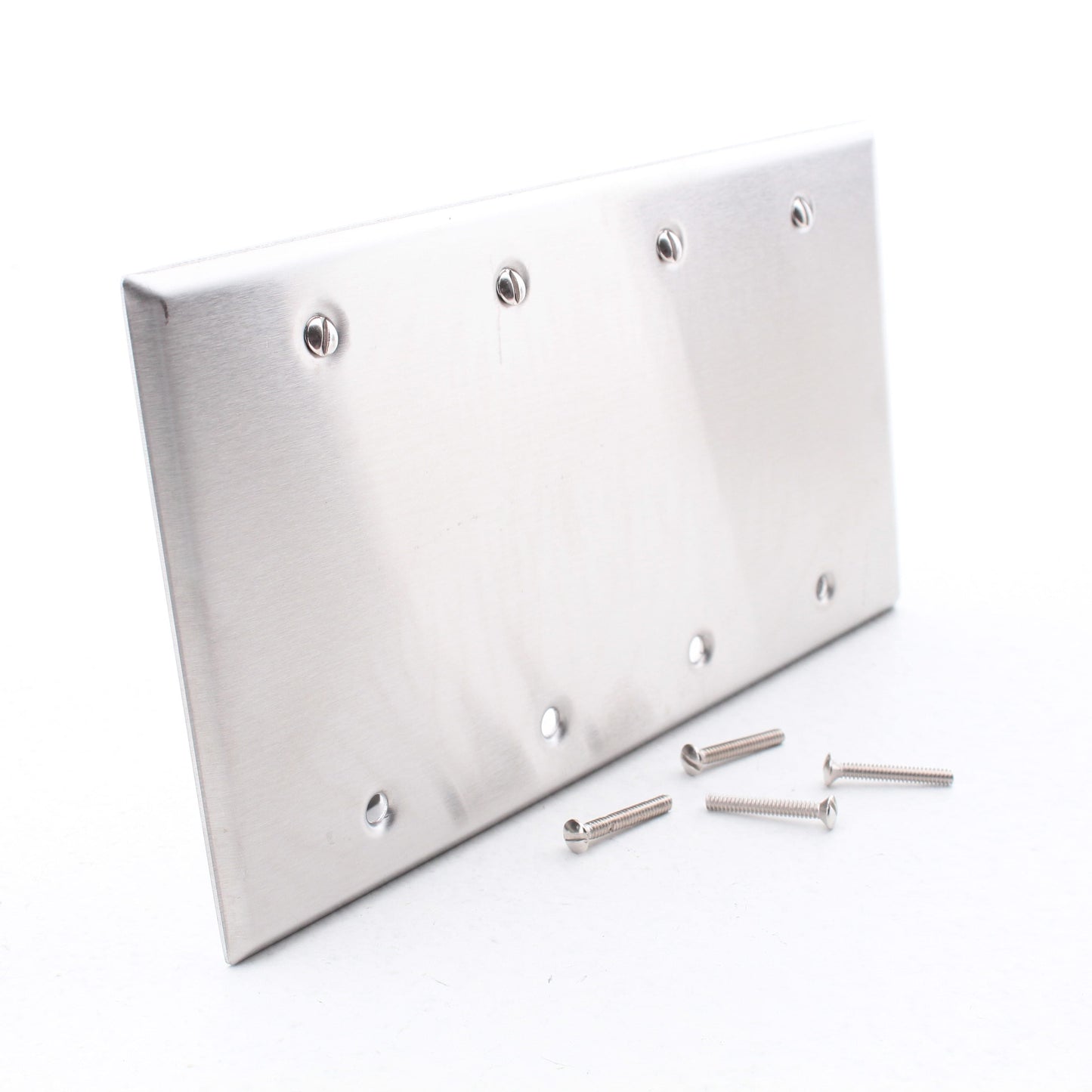 Morris 83844 4-Gang Non-Magnetic Stainless Steel Blank Cover Wallplate Box Mount