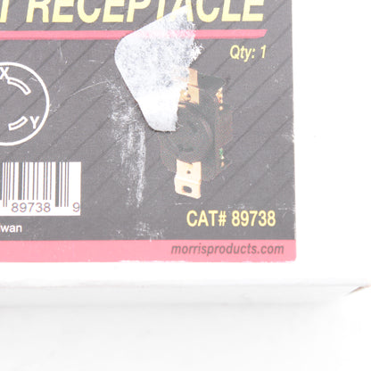 Morris 89738 Twist Turn Locking Receptacle Outlet Industrial L6-20R 20A 250V