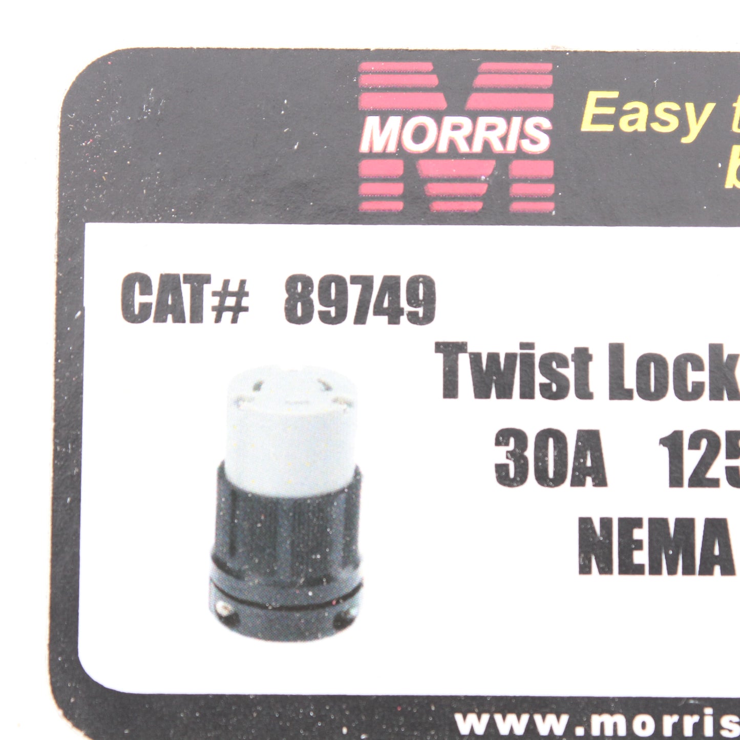 Morris 89749 Twist Turn Locking Connector Commercial Grade NEMA L5-30R 30A 125V