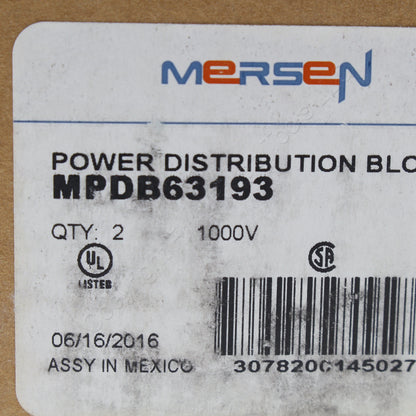 Mersen MPDB63193 Open-Style Power Distribution Blocks 2-Pack