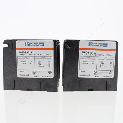 Mersen MPDB63193 Open-Style Power Distribution Blocks 2-Pack