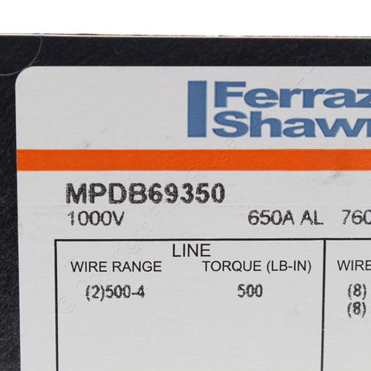 Mersen MPDB69350 Open-Style Power Distribution Blocks 620 A